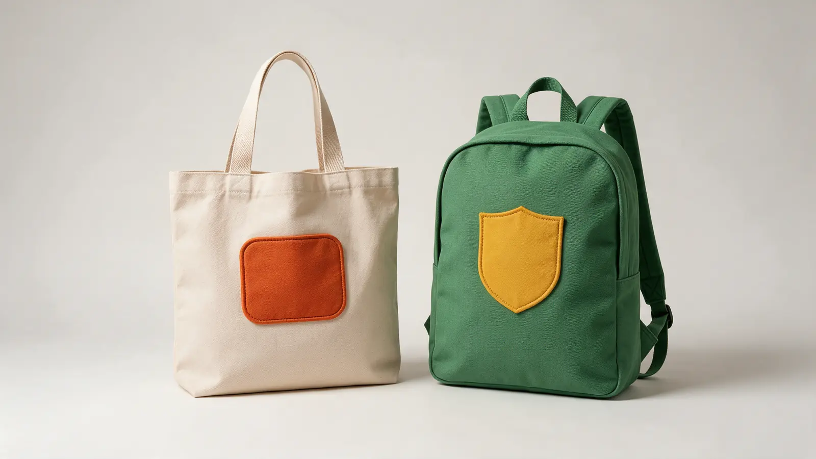 Tote bag y mochila con parche